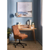 Temple &amp; Webster Tan Windsor Scoop Back Office Chair