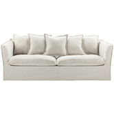 Temple &amp; Webster Montauk 3 Seater Slipcover Sofa &amp; Ottoman Set