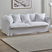Temple &amp; Webster Montauk 3 Seater Slipcover Sofa &amp; Ottoman Set
