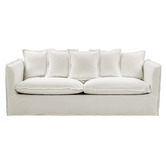 Temple &amp; Webster Montauk 3 Seater Slipcover Sofa &amp; Ottoman Set