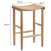 Temple &amp; Webster 65cm Kobe Ash Wood Barstool