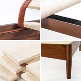 Temple &amp; Webster Warm Brown Liam Pine Wood Bed Queen