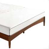 Temple &amp; Webster Warm Brown Liam Pine Wood Bed Queen