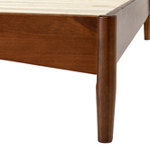 Temple &amp; Webster Warm Brown Liam Pine Wood Bed Queen