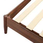 Temple &amp; Webster Warm Brown Liam Pine Wood Bed Queen