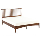 Temple &amp; Webster Warm Brown Liam Pine Wood Bed Queen