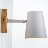 Temple &amp; Webster Como Rubberwood Adjustable Wall Sconce