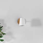 Temple &amp; Webster Como Rubberwood Adjustable Wall Sconce