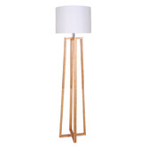 Temple &amp; Webster Shalby Rubberwood Floor Lamp