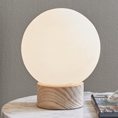 Temple &amp; Webster 22cm Mila Pine Wood Table Lamp