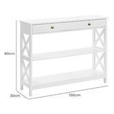Temple &amp; Webster White Noosa Console Table with Drawer