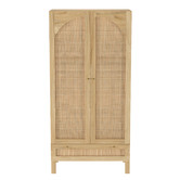 Temple &amp; Webster Anya Mango Wood &amp; Rattan Cupboard