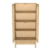 Temple &amp; Webster Anya Mango Wood &amp; Rattan Cupboard