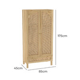 Temple &amp; Webster Anya Mango Wood &amp; Rattan Cupboard