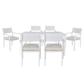 Temple &amp; Webster 6 Seater Kos Aluminium Outdoor Dining Table Set