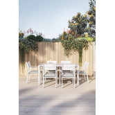 Temple &amp; Webster 6 Seater Kos Aluminium Outdoor Dining Table Set