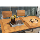 Temple &amp; Webster 6 Seater Natural Maui Eucalyptus Wood Outdoor Dining Set