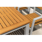 Temple &amp; Webster 6 Seater Natural Maui Eucalyptus Wood Outdoor Dining Set