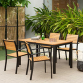 Temple &amp; Webster 4 Seater Maui Eucalyptus Wood Outdoor Dining Set