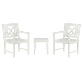Temple &amp; Webster 2 Seater White Santa Cruz Outdoor Bistro Set