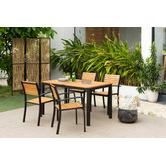 Temple &amp; Webster 4 Seater Maui Eucalyptus Wood Outdoor Dining Set