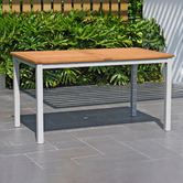 Temple &amp; Webster 6 Seater Natural Maui Eucalyptus Wood Outdoor Dining Set
