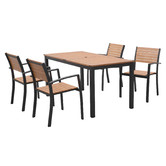 Temple &amp; Webster 4 Seater Maui Eucalyptus Wood Outdoor Dining Set