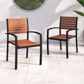Temple &amp; Webster Maui Eucalyptus Wood Outdoor Dining Chairs