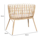 Temple &amp; Webster Mieko Poly Rattan Doll Bassinet