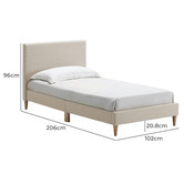 Temple &amp; Webster Oatmeal Single Logan Upholstered Kid's Bed Frame