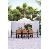 Temple &amp; Webster 8 Seater Maui Eucalyptus Wood Outdoor Dining Set