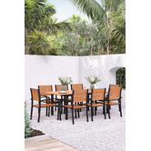 Temple &amp; Webster 8 Seater Maui Eucalyptus Wood Outdoor Dining Set