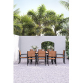 Temple &amp; Webster 8 Seater Maui Eucalyptus Wood Outdoor Dining Set