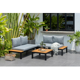 Temple &amp; Webster 4 Seater Black Maui Outdoor Modular Lounge Set