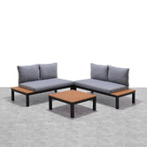 Temple &amp; Webster 4 Seater Black Maui Outdoor Modular Lounge Set