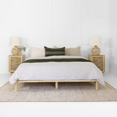 Temple &amp; Webster Natural Monty Premium Wooden Bed Base