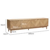 Temple &amp; Webster 200cm Dion Herringbone Oak Wood TV Unit