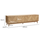Temple &amp; Webster 200cm Dion Herringbone Oak Wood TV Unit