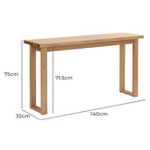 Temple &amp; Webster Ski-Leg Oak Wood Console Table