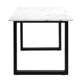 Temple &amp; Webster Charlie Ski-Leg Faux Marble Dining Table