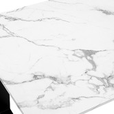 Temple &amp; Webster Charlie Ski-Leg Faux Marble Dining Table