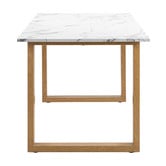 Temple &amp; Webster Charlie Ski-Leg Faux Marble Dining Table