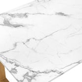 Temple &amp; Webster Charlie Ski-Leg Faux Marble Dining Table