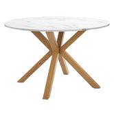 Temple &amp; Webster Charlie Faux Marble Dining Table