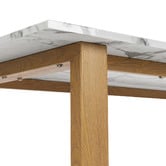Temple &amp; Webster Charlie Ski-Leg Faux Marble Dining Table