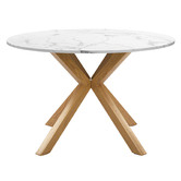 Temple &amp; Webster Charlie Faux Marble Dining Table