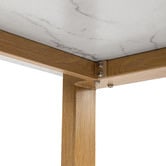 Temple &amp; Webster Charlie Ski-Leg Faux Marble Dining Table