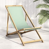Temple &amp; Webster Belize Wooden Outdoor Deck Chair &amp; Footstool Set
