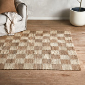 Temple &amp; Webster Brooklyn Check Hand-Woven Jute Rug