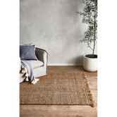 Temple &amp; Webster Natural Montie Fringe Hand-Woven Jute Rug